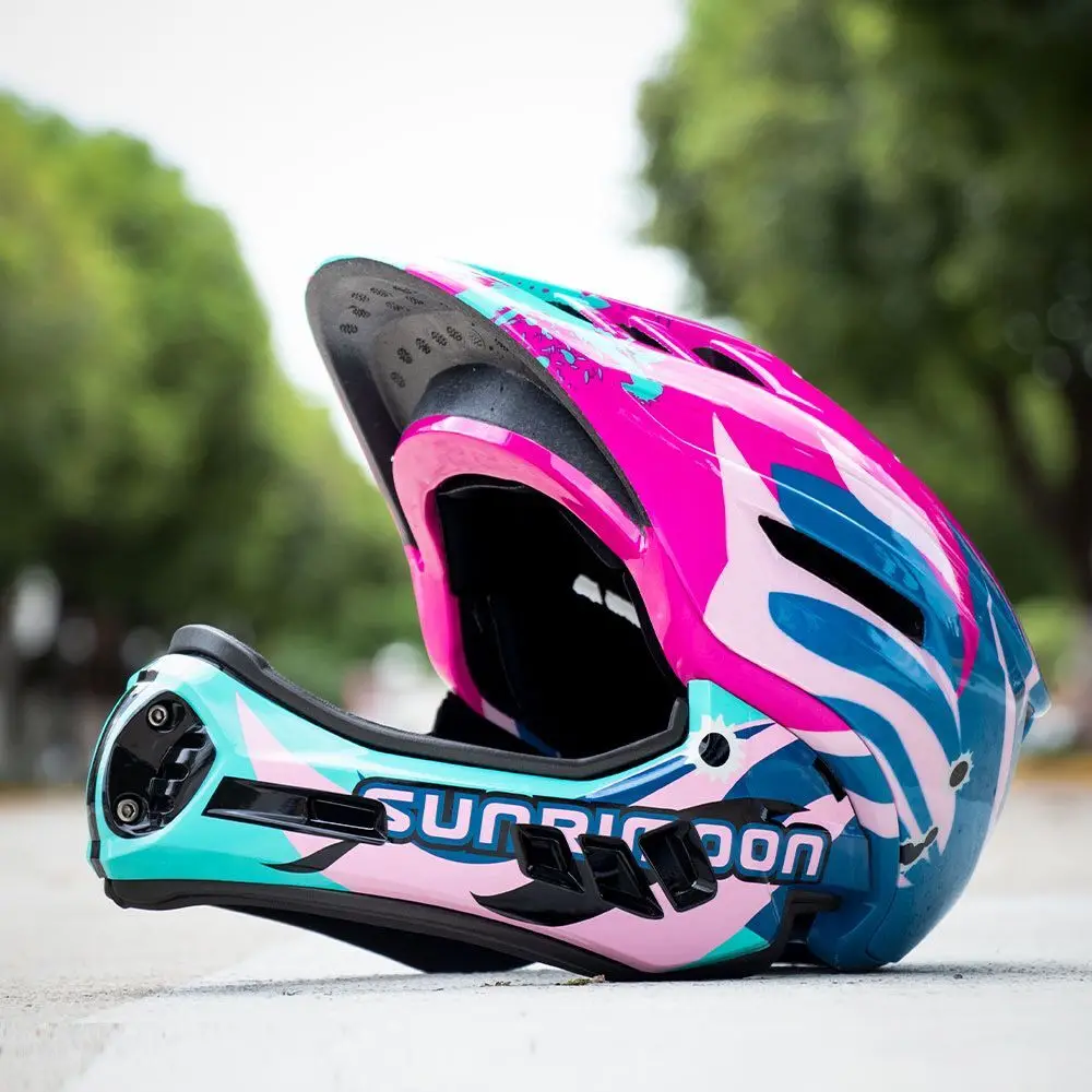 

Kids Cycling Helmet with Taillight Full Face Detachable Children Helmet MTB Downhill Bike Helmet Sports Safety Capacete Ciclismo