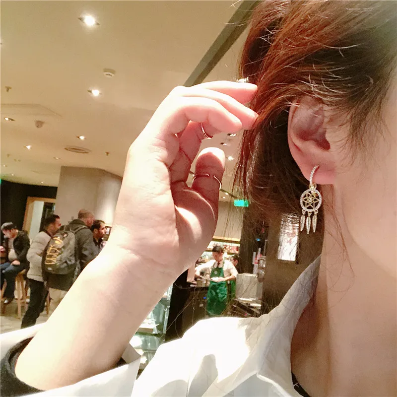 Медное кольцо Корейская версия рыболовной сети цветы свежие и простые маленькие