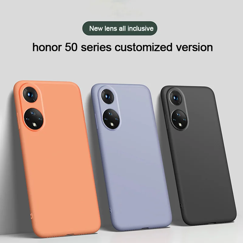 

Чехол для телефона honor 50 lite из жидкого силикона, мягкий чехол с полным покрытием для honor 50 pro se, бампер, защита объектива камеры