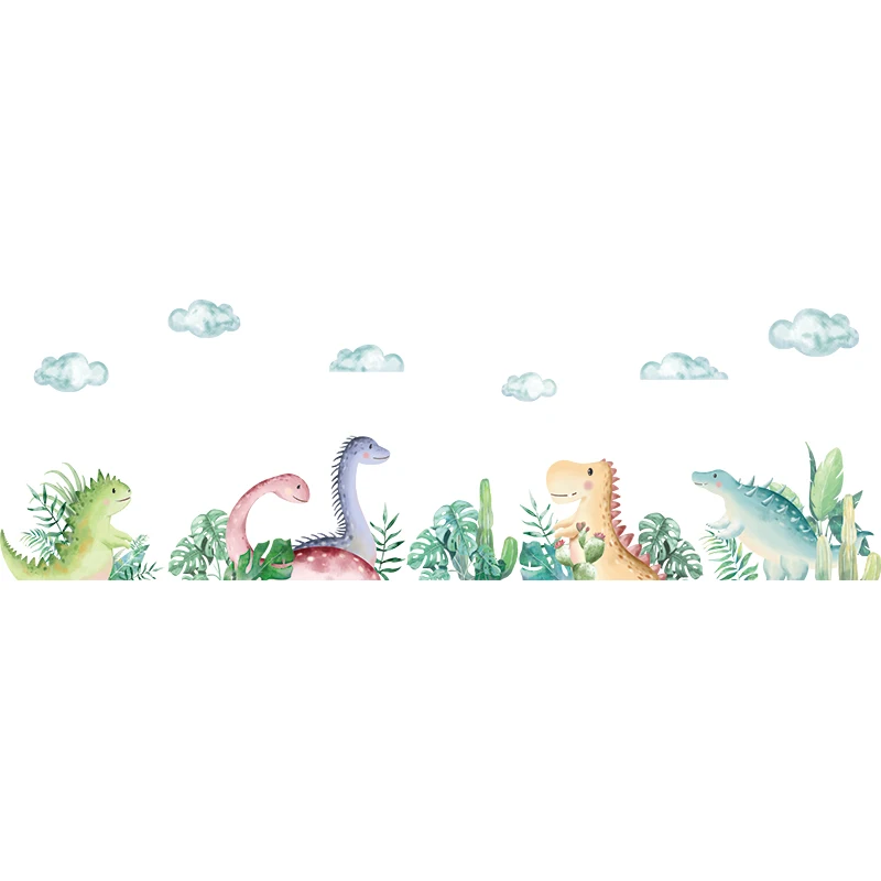 

Baby Room Cartoon Dinosaurs Wall Stickers Home Decor DIY Kids Room Nursery Self-adhesive Decals Mural Bedroom Living Room Decor