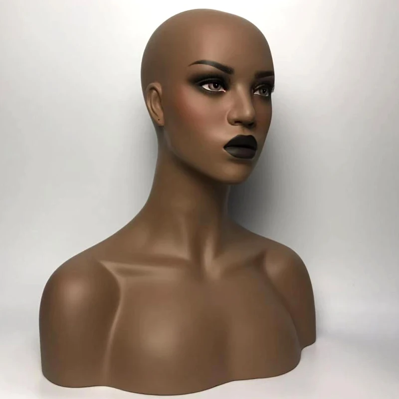 New 2020 High-end luxury Realistic Fiberglass Female Mannequin Head Display Wig Jewelry Hat Glasses Mold Stand Women Bust | Дом и сад