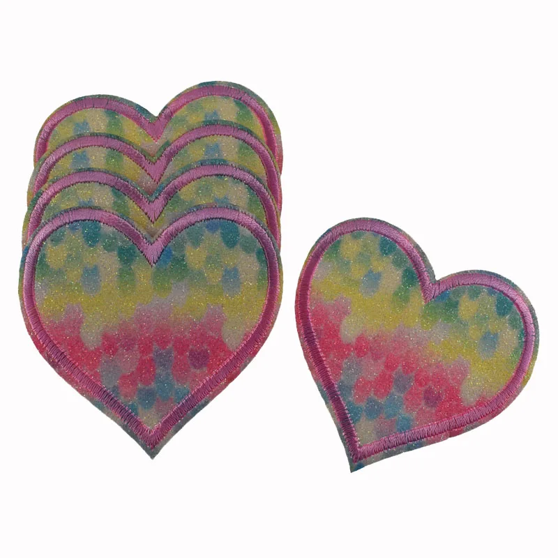 2 шт красочные сердца железа на вышитые одежды патчи для шитья рюкзаки шляпа