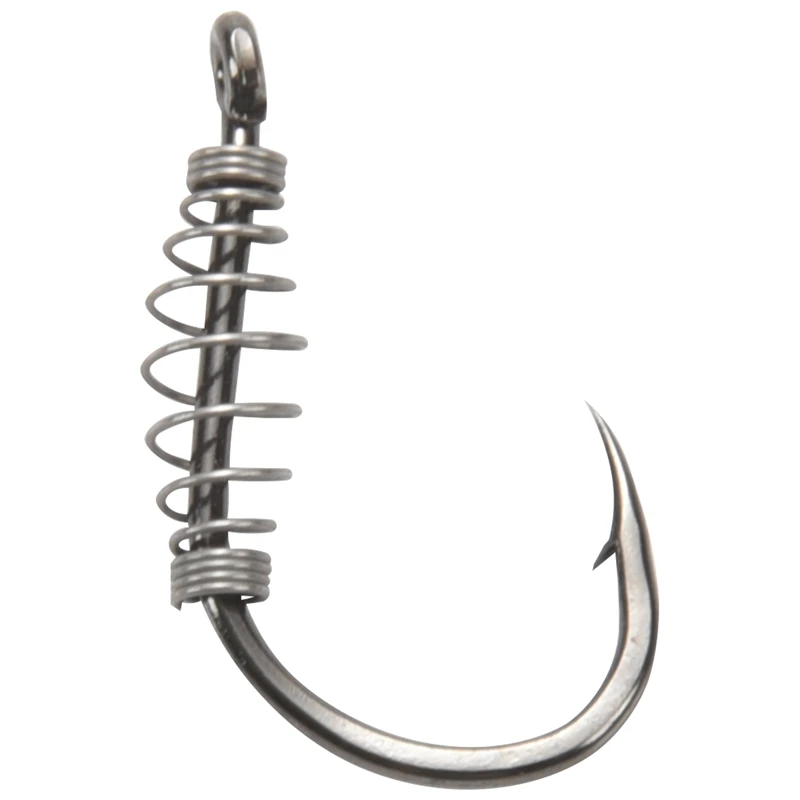 

10pcs/lot Carbon Steel Fishing Hooks Barbed Swivel Carp Jig Fishhook Spring Hook With Hole For Fishing Tackle 12#