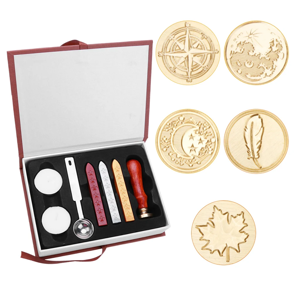 Палисандр Ручка запечатывания воск штамп подарочная коробка античный