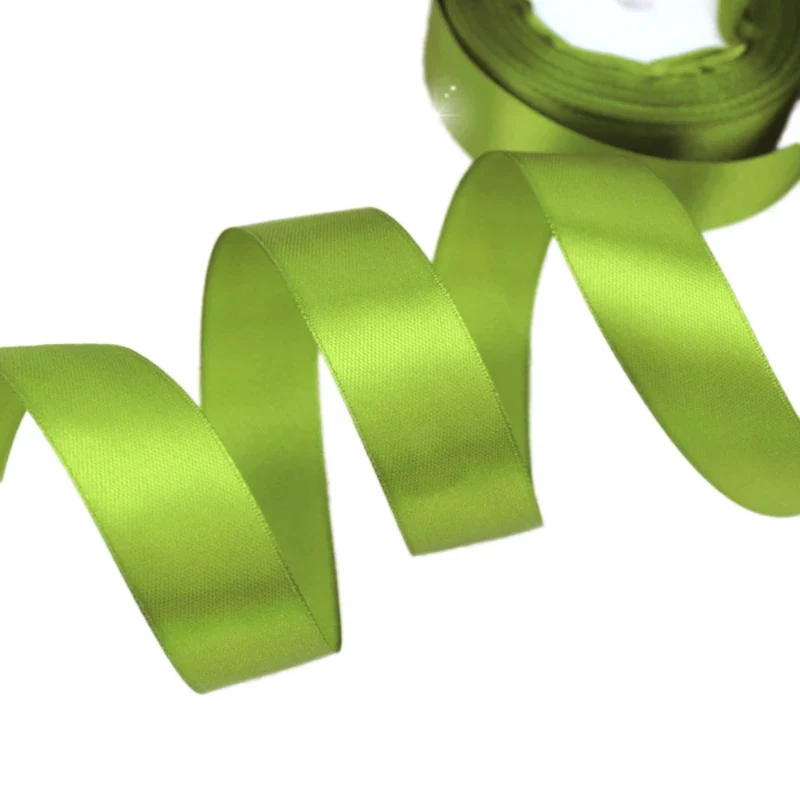 Зеленая односторонняя атласная лента с фруктами оптовая продажа новогодние