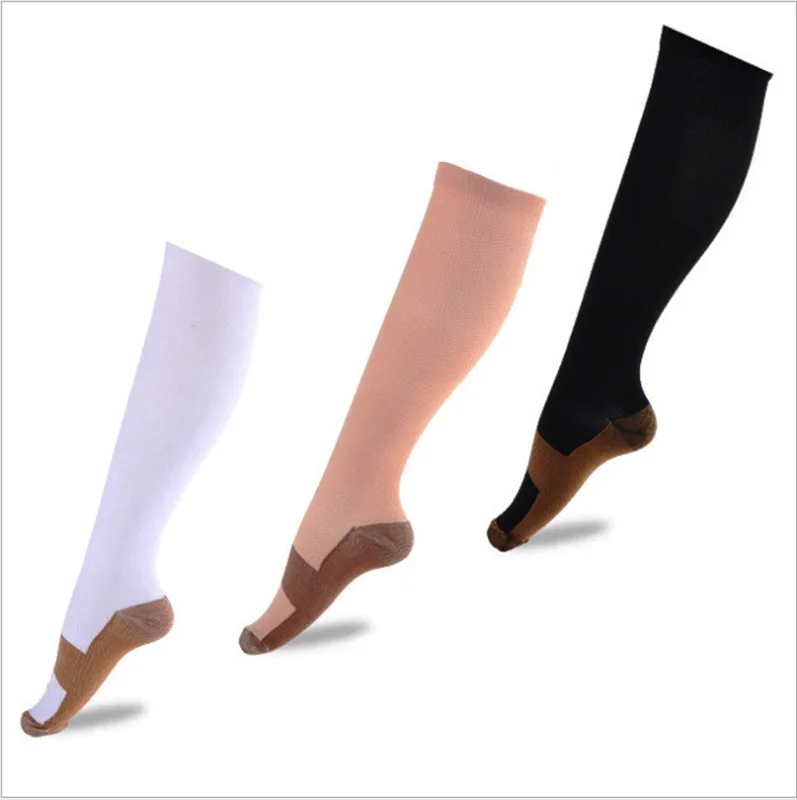 Pack of 3 Medical Nylon Knee Socks  Activewear Long Compression Elastic Stocking High  for Women & Men Athletic Travels