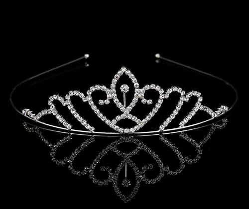 10 TDQUEEN принцесса свадебная диадема цветок девушки горный хрусталь кристалл резинки для волос ребенок девочка день рождения украшения для волос - Окраска металла: 10