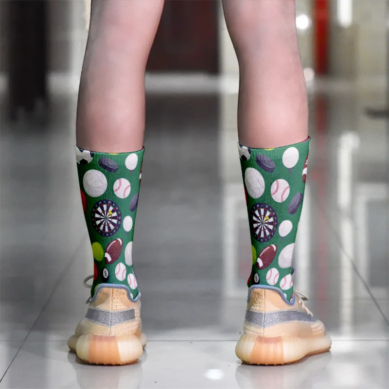 Модные 3D печатных боулинг игры в бадминтон узор женские хлопковые Дышащие носки