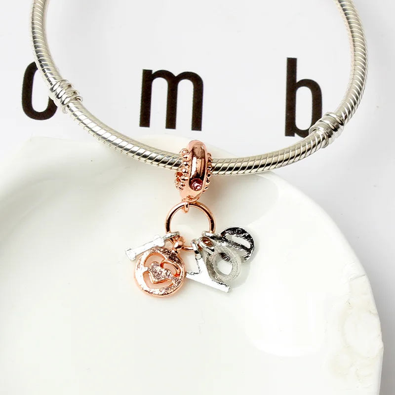 Модные подвески с буквами подходят к оригинальному браслету Я люблю тебя Женские