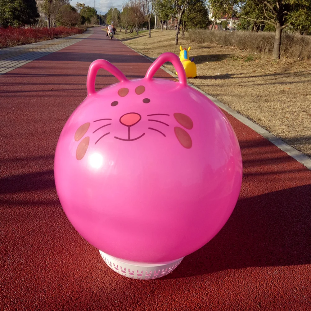 Надувной мяч для упражнений 1 шт. с мультяшными ушками ручка прыжков ПВХ коврик