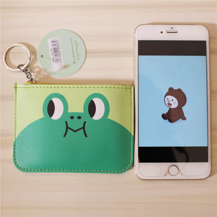 Кошелек для монет с рисунком медведя и кролика маленький кошелек на молнии
