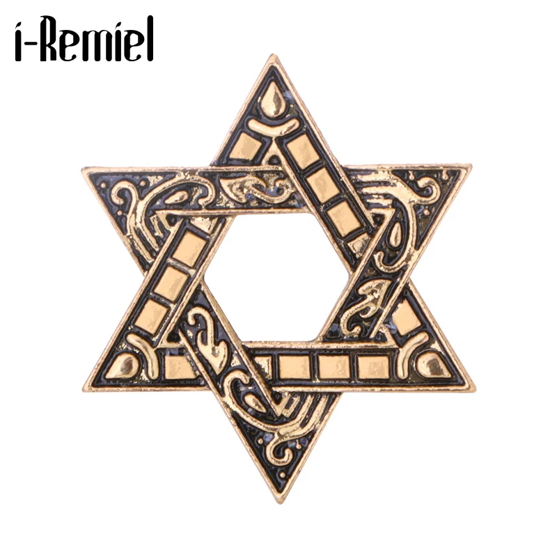 Новая металлическая брошь в стиле ретро с шестью звездами значок на рубашку
