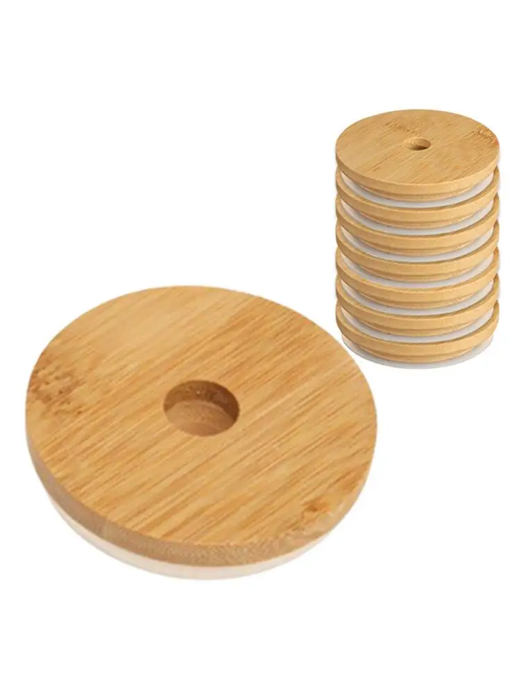 

8 шт., крышки для деревянных банок с отверстием для соломы