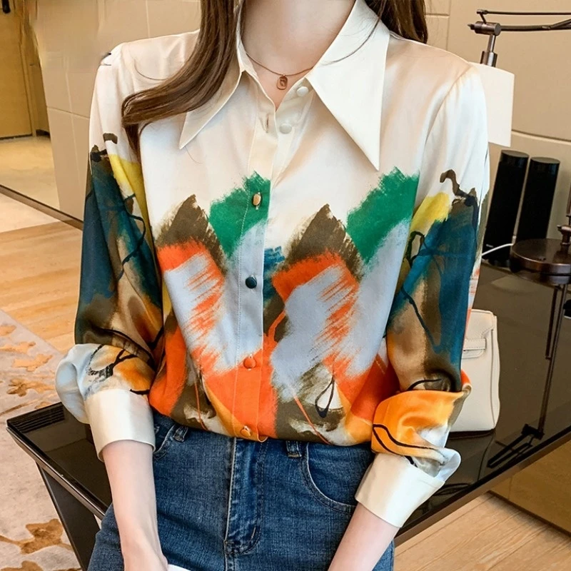 

Cheap wholesale 2021 spring summer autumn new fashion casual chiffon women shirt woman female OL button up shirt Vy1323