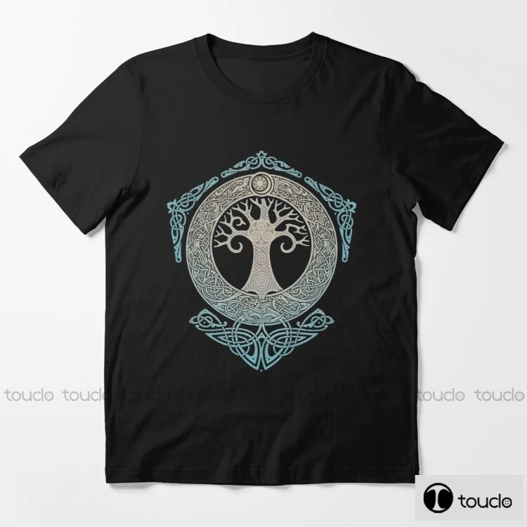 

New Yggdrasil Tree Of Life 100% Cotton Double Sided Printed Biker T-Shirt Men'S Shirt Short Sleeve T-Shirt