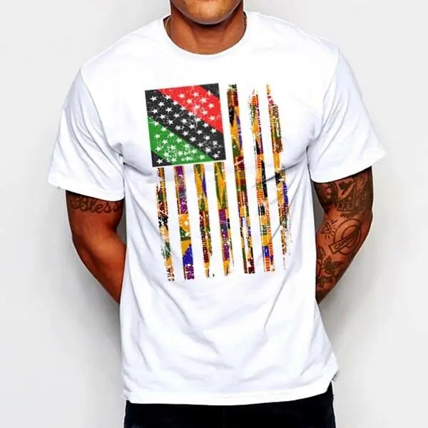 Африканский узор Кенте флаг футболка черный Книги по истории Wakanda Stay Woke