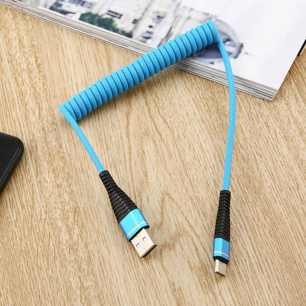 USB кабель для передачи данных с разъемом типа C спиральный удлинитель со спиралью