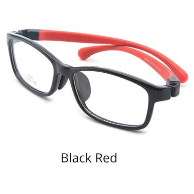 Black Red Ralferty, качественная силиконовая оправа для очков, для детей, для девочек и мальчиков, розовые спортивные очки для близорукости, класс, без диоптрий, оправа для очков K19008 - Цвет оправы: Black Red