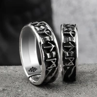 vintage viking ring ethnic totem rune ring men geometric shaped titanium steel ring fashion locomotive ring jewelry gifts
