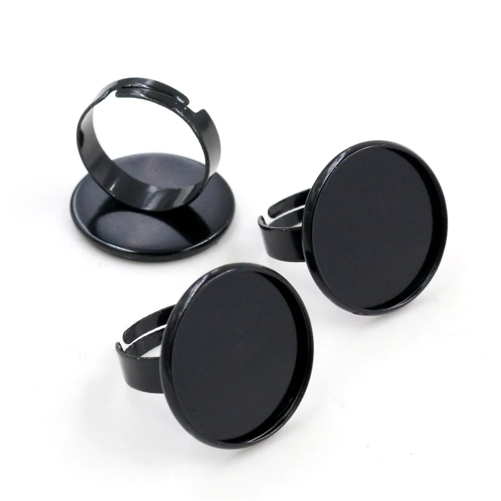 12mm 20mm 25mm 10pcs 4 Colors Plated Adjustable Ring Settings Blank/Base Fit 12-25mm Glass Cabochons Buttons Bezels | Украшения и