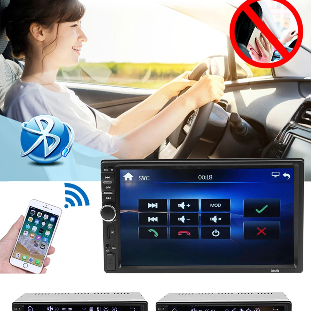Carsanbo 7 дюймов Автомобильный плеер Авто 2din Поддержка Bluetooth Зеркало Ссылка FM Радио