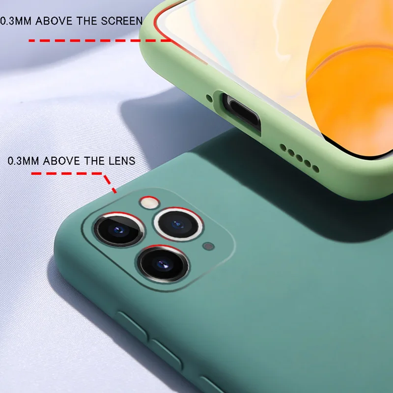 

Original Liquid Silicone Phone Case For iPhone 12 11 Pro Max Mini XS X XR 6s 7 8 Plus SE 2 Shockproof Thin Soft Protective Cover