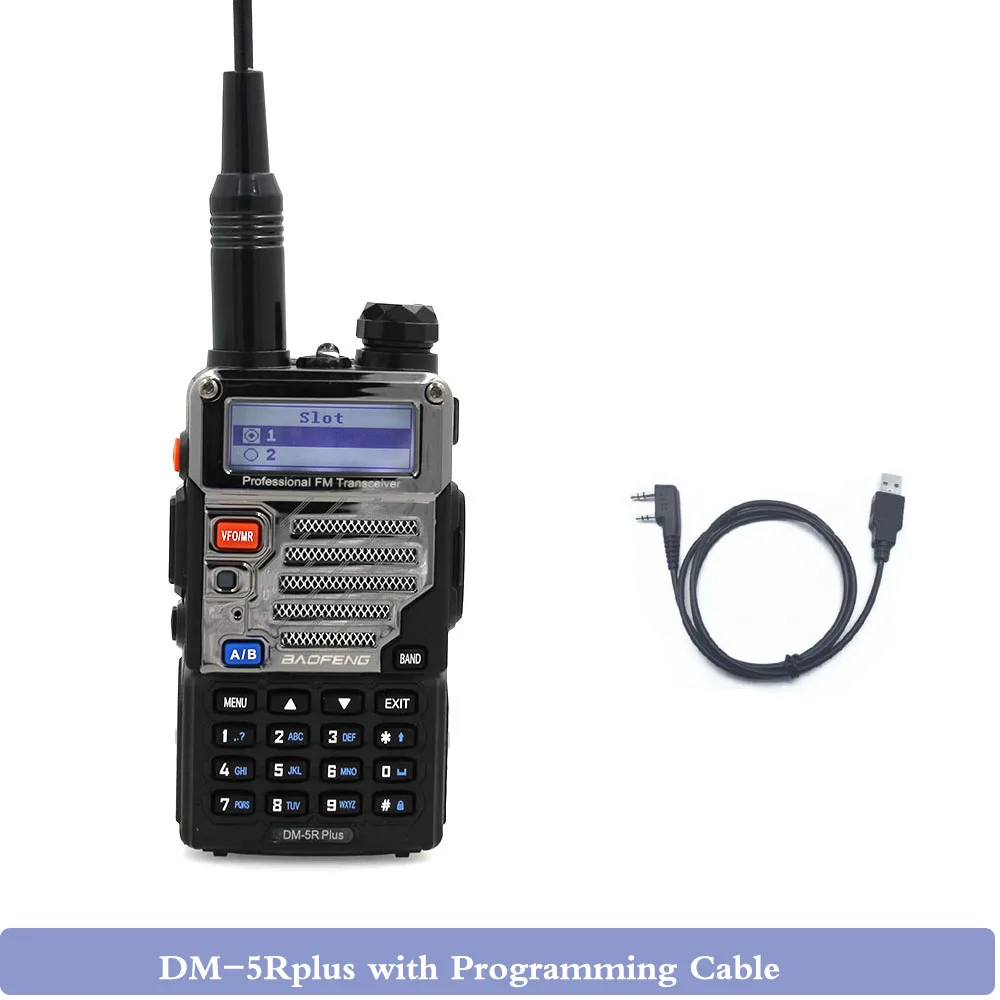 Baofeng DM-5R Плюс Цифровой и аналоговый двойной режим портативный Радио УКВ двухдиапазонный DMR 5 Вт 128CH Walkie Taklie DM-5R+ fm-трансивер - Цвет: add  Program cable
