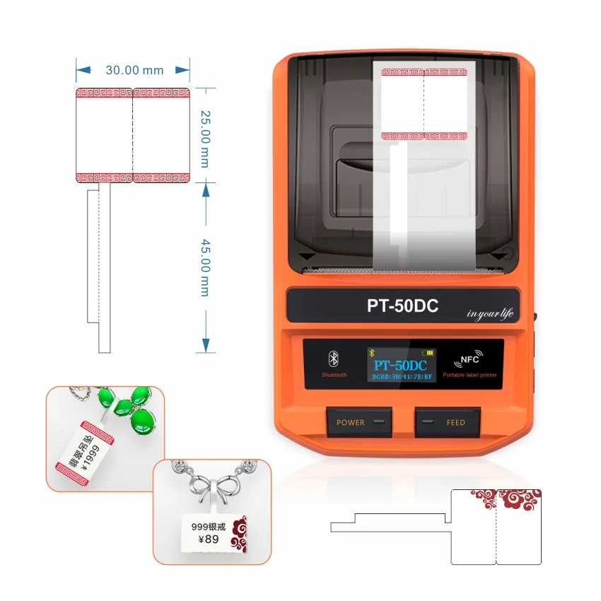 Дешевый термопринтер BT для рулона этикеток и штрих-кодов принтер одежды ценные