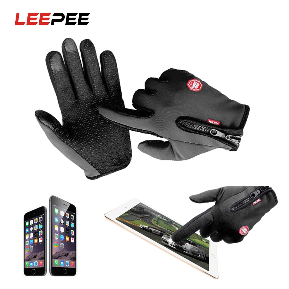 LEEPEE, Хит, сенсорный экран, мотоциклетные перчатки, велосипедные перчатки, полный палец, зимние, теплые, для спорта на открытом воздухе, мото перчатки, M, L, XL, размер