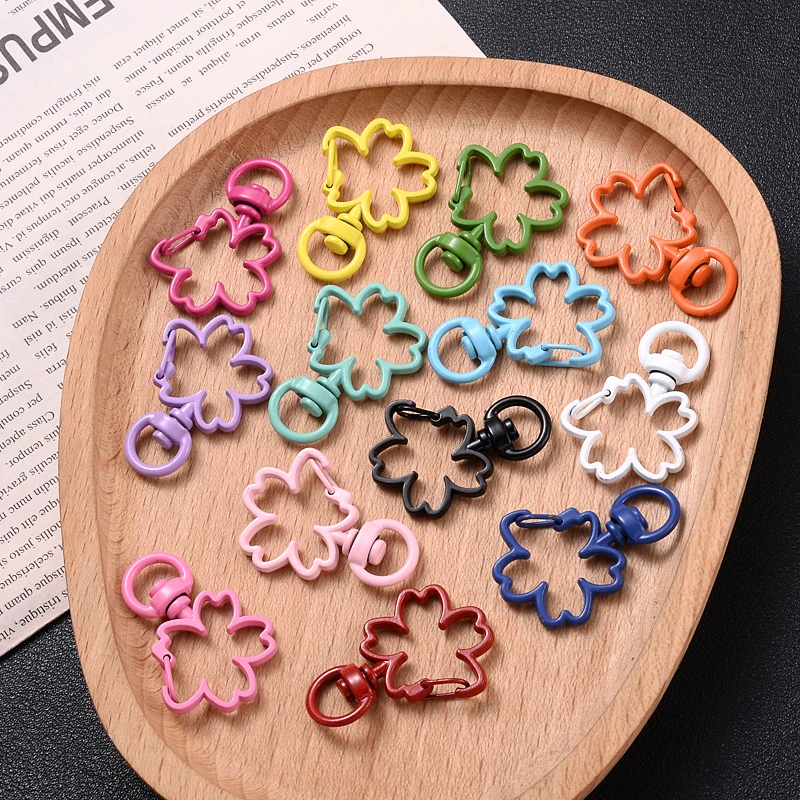 10 шт./лот 24x34 мм застежка из сплава Карабин Застежка в форме цветка соединитель для ключей для изготовления ювелирных изделий