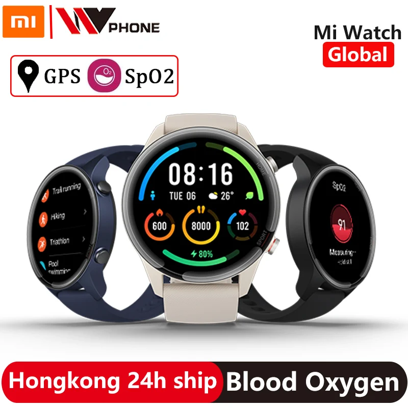 Смарт-часы Xiaomi Global Mi Watch фитнес-трекер с функцией определения уровня кислорода в