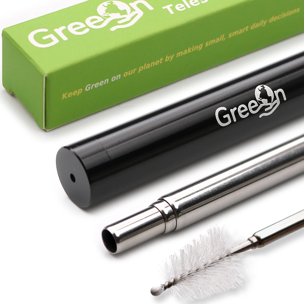 Металлическая Портативная Складная Солома для путешествий Экологически чистая