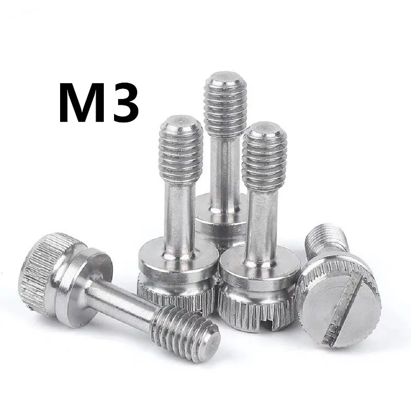

20PCS M3x8/10/12/16mm 304 stainless steel GB839 anti-loose screw knurled screws slotted hand screwed handle bolt bolts