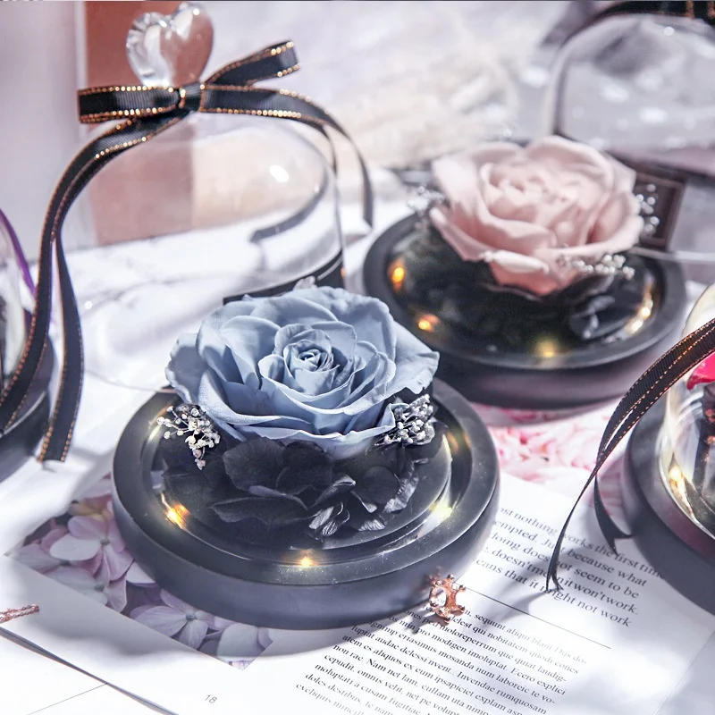 

Soap Rose With Glass Cover Beauty Romantic Rose Valentine\\'s Gifts Christmas Gift Holiday Gifts 1pcs