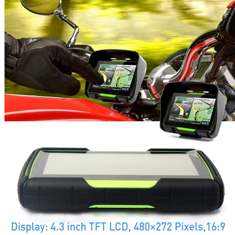 Обновленная модель 256 Мб ОЗУ 8 ГБ флеш памяти 4 3 дюйма Gps навигатор для мотоцикла