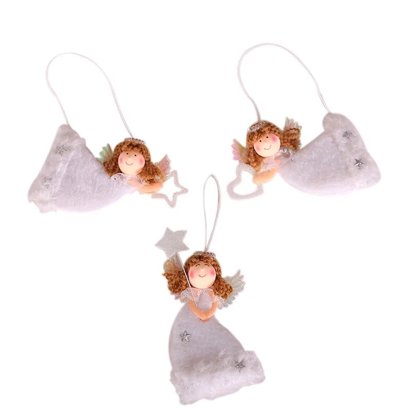 3pcs/set Christmas Angle Pendants Heart Star Shape Design tree Hanging Ornaments new year Party Decor Supplies | Дом и сад