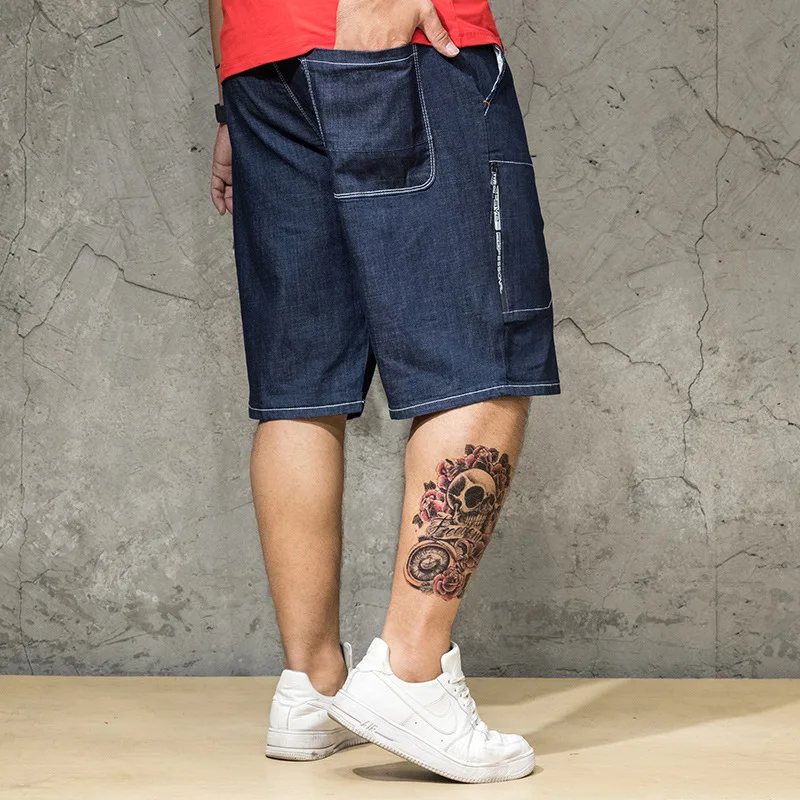 New Arrival Fashion Summer Men Extra Large Jeans Loose Trousers Full Length Casual High Quality Plus Size S -2XL 3XL 4XL 5XL 6XL | Мужская