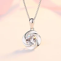 s 925 sterling silver necklace lucky clover ocean heart inlaid with diamond clavicle chain student fashion pendant accessories