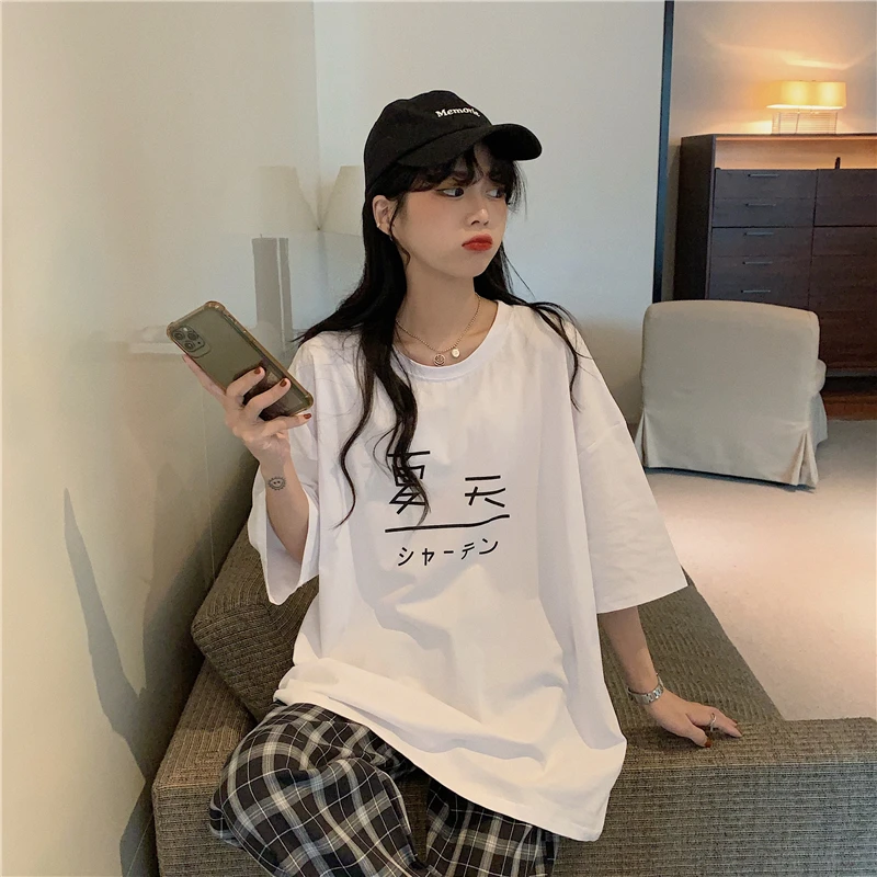 

2934 women new Summer loose design sense niche half-sleeved short-sleeved T-shirt