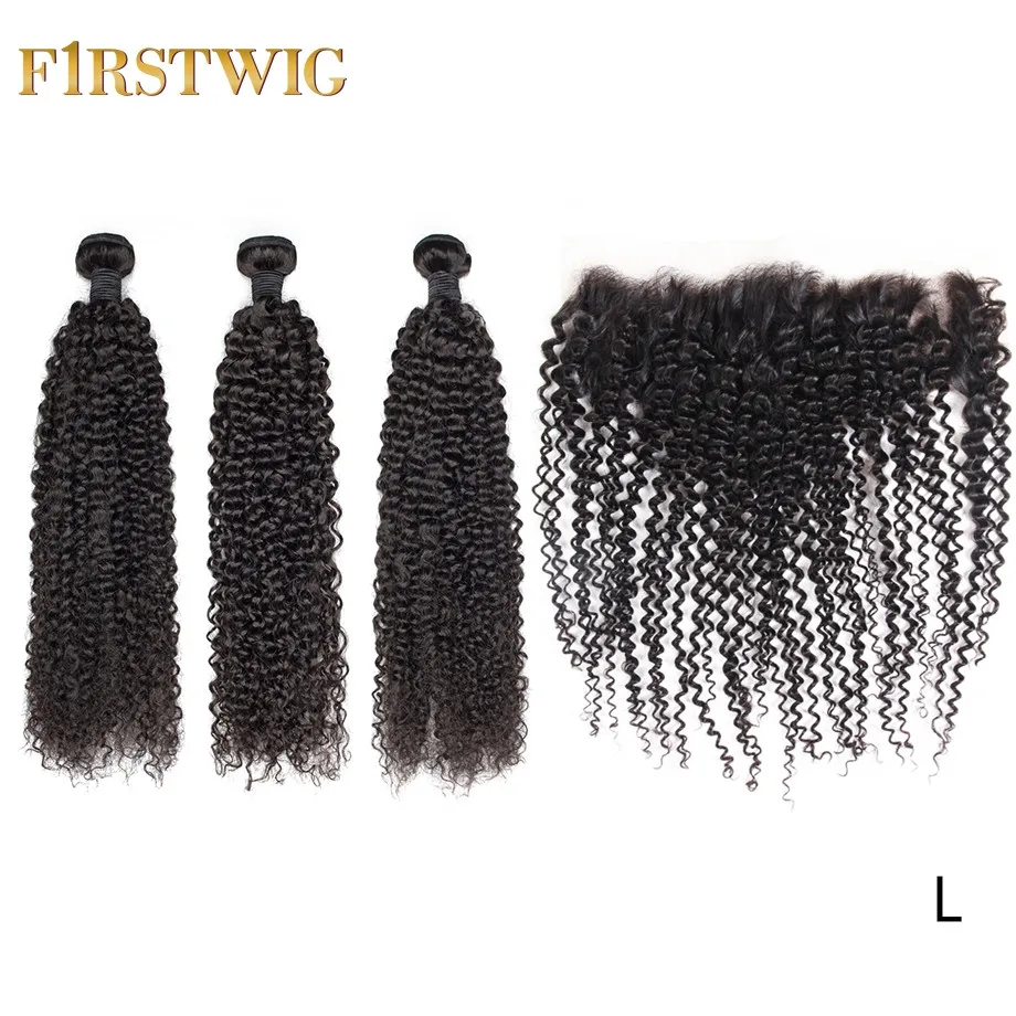 Бразильские короткие кудрявые вьющиеся пряди с фронтальной натуральный цвет