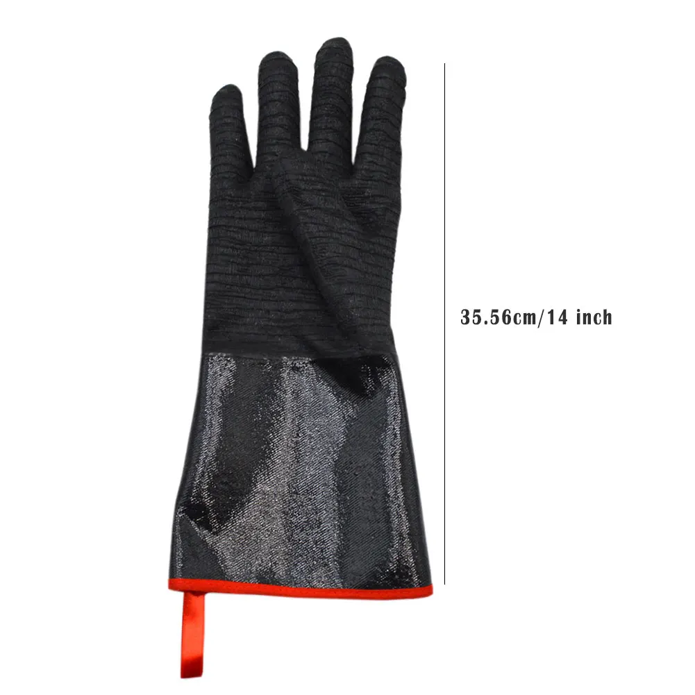

One Gloves Heat Temperature Resistant Waterproof Oil Resistant 14inch Neoprene Coated Grilling Fireproof Gloves For Fryer Baking