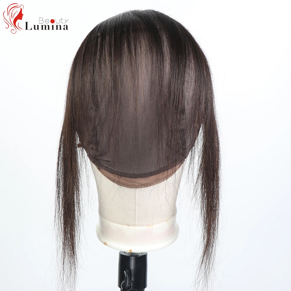 11x4 Transparent Lace Frontal With Cap 100% Human Hair Pre-plucked Brazilian Straight Lace Frontal Only Remy Hair Natural Color