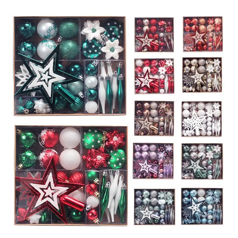 

58Pcs/Set Christmas Ball Eye-catching Decorative Long Lasting Festive Wedding Hanging Ball Ornaments for Party decorations