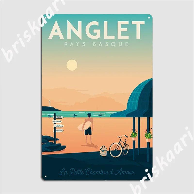 Anglet постер для путешествий металлический знак винтажный паб гараж Настенный декор жестяной знак паба постер