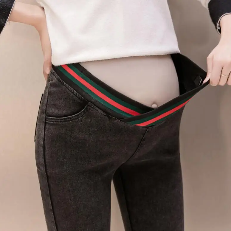 Женские брюки для беременных с лентой и низкой талией Эластичные Обтягивающие