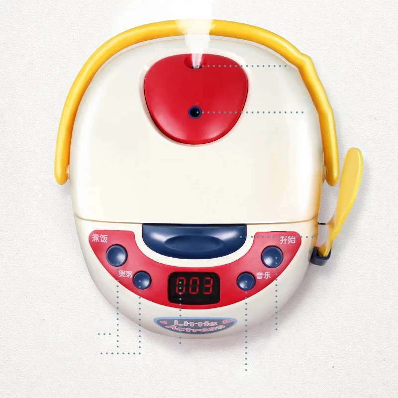 

Children's Play House Toy Simulation Smart Spray Electric Rice Cooker Kitchen Cooking Sound Light Set for Boy Girl Holiday Gifts