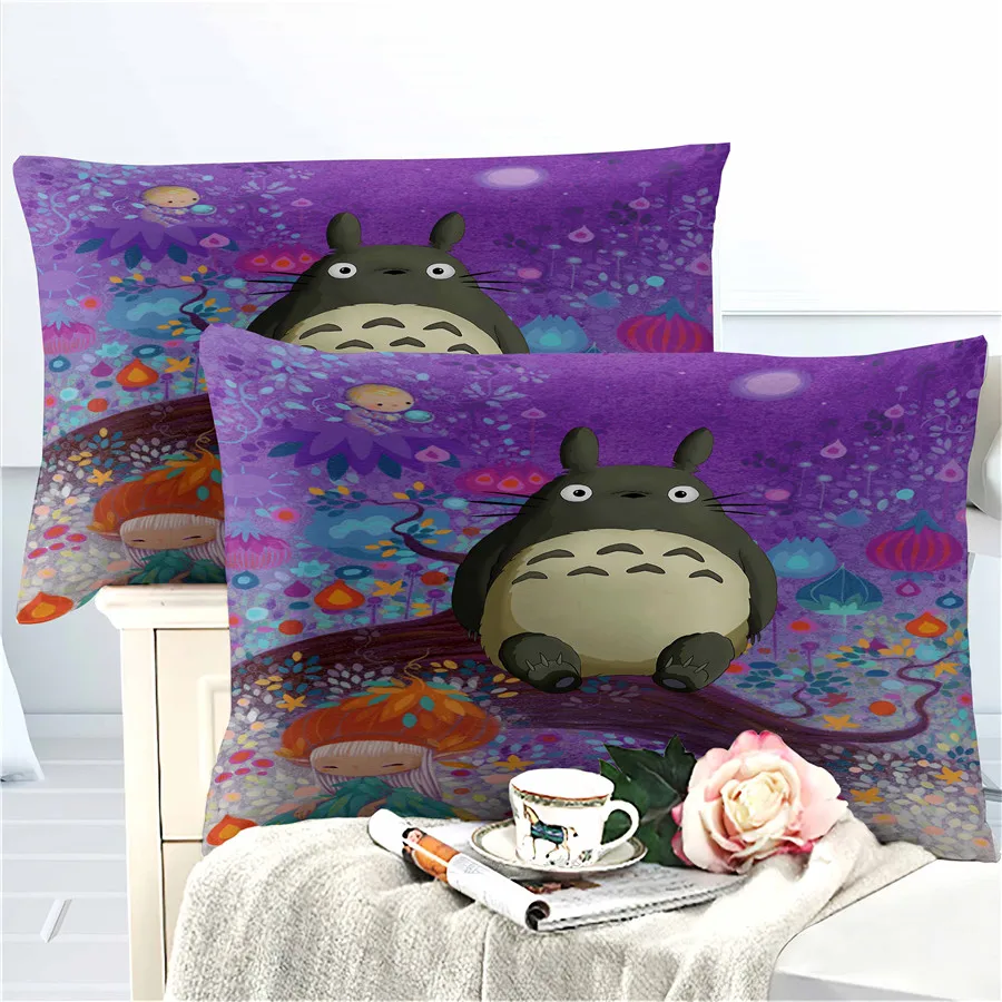

HELENGILI 3D Bedding Set Totoro Print Duvet Cover Set Bedcloth with Pillowcase Bed Set Home Textiles #LM15