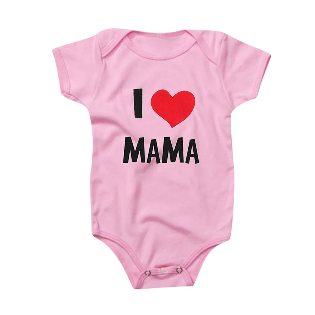 Боди для новорожденных одежда с надписью I Love Mama и боди короткими рукавами