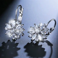 fashion zircon earring for women rose gold jewelry heart star earrings flowers stud earrings set