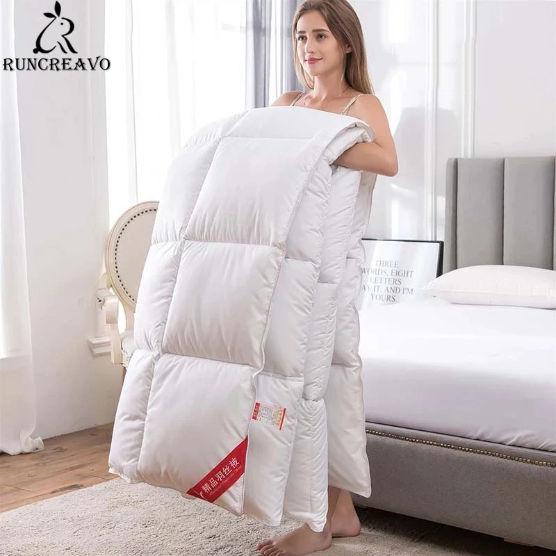 

Luxury 95 % White Goose/duck Down Quilt Duvets Five Star Hotel Winter Comforters 100% Cotton Cover King Queen Twin Full Size
